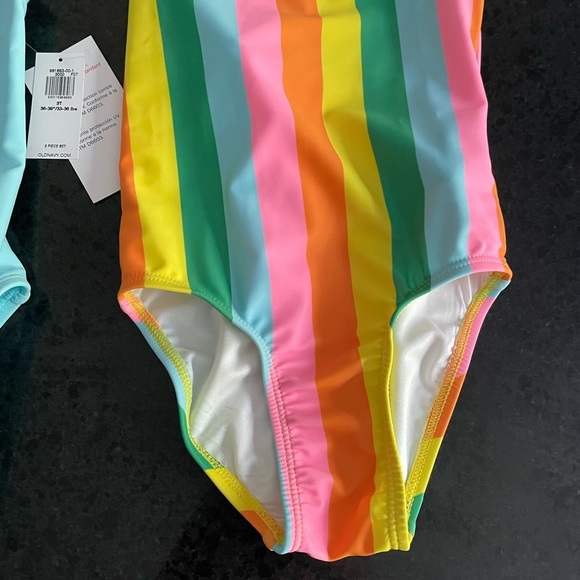 Old Navy Kids' Swimsuit Set - Blue and Multicolor 3T - Picture 3 of 7